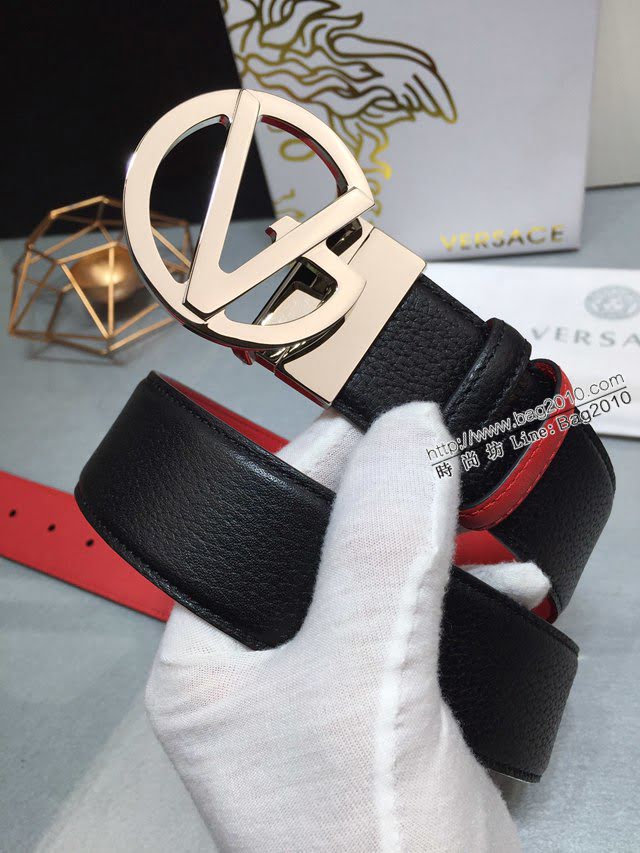 VERSVE男士皮帶 範思哲可逆皮帶 範思哲小牛皮美杜莎V型扣孔腰帶  jjp2215